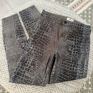 NWT L’agence Margot High Rise Crocodile Skinny Jeans